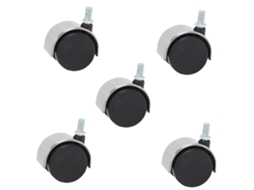 Conjunto De 5 Rodízios De Nylon Reforçados De 5,1 Cm, Pu, Aço, Inoxidável, M10 X 16