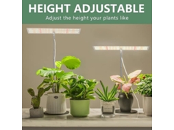 Luz De Cultivo Led Ajustável Com 3 Modos De Iluminação E Dimmer De 4 Níveis.