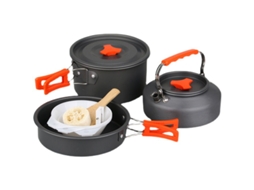 Conjunto de Panelas de Camping Alumínio Oxidado Duro