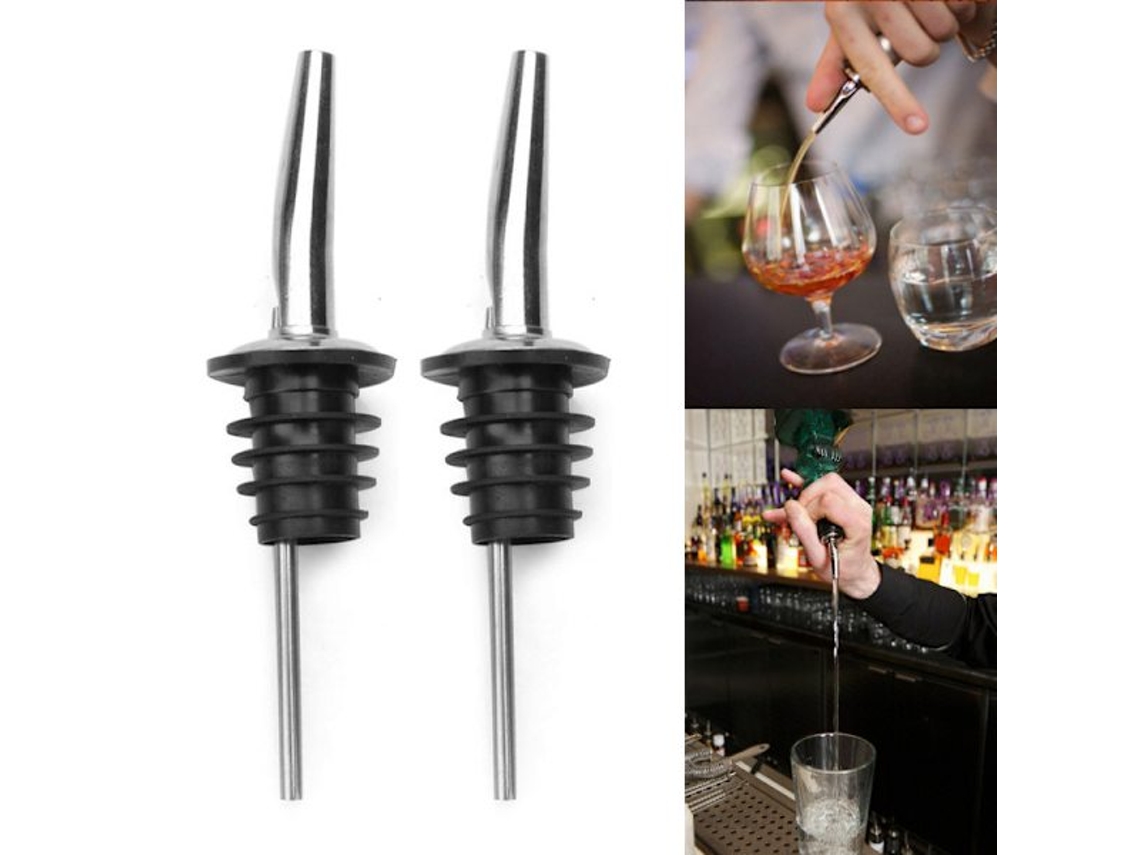 Conjunto De 2 Rolhas De Aço Inoxidável Para Gargalo De Garrafa, Bico Dosador, Acessórios Para Vinho
