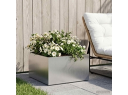 Vidaxl Vaso De Jardim Prateado 40 X 40 X 30 Cm Aço Inoxidável