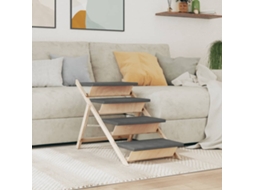 Vidaxl Escada 105x47 Cm Madeira De Abeto Maciça Cinzento