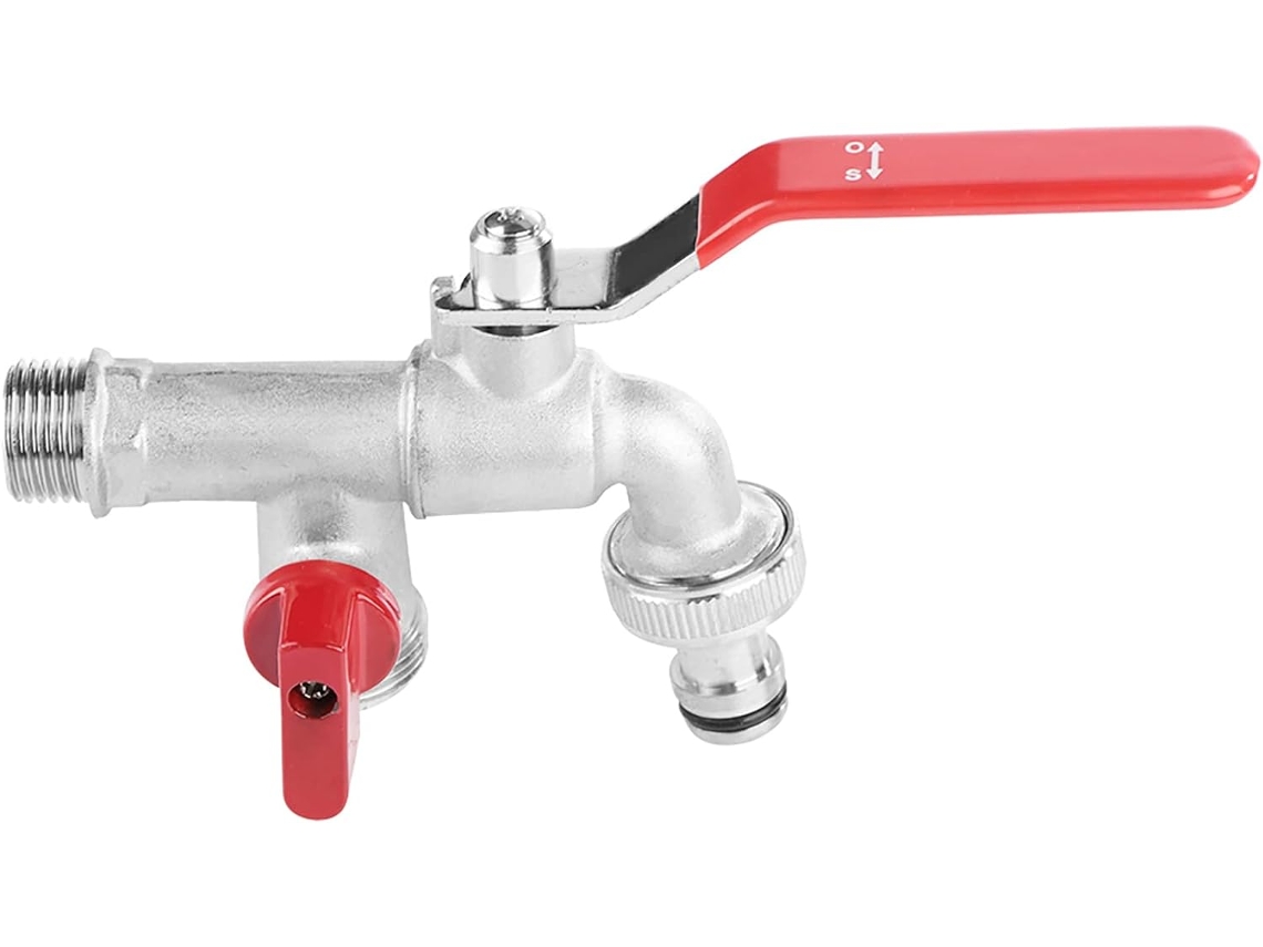 Torneira De Latão 1/2" Com Ângulo 90 Graus, Válvula Dupla E