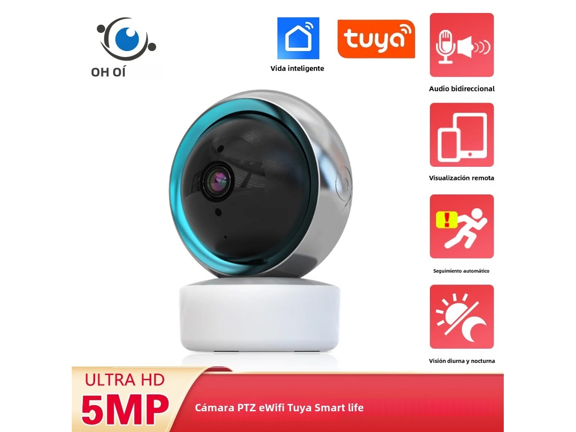 Câmera de Segurança Ip Sem Fio Tuya Smart Life 5mp Wifi Ptz MDUG (32g)