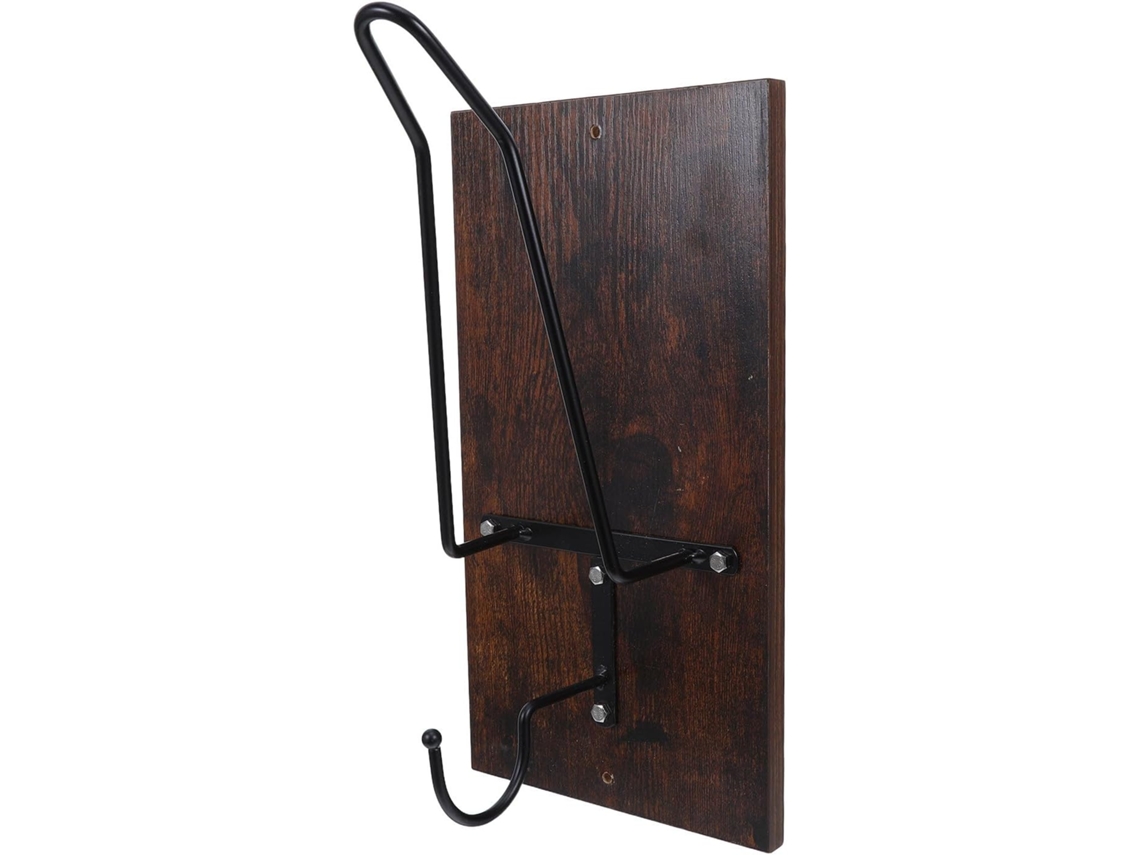 Suporte De Parede Para Capacete De Motocicleta Gadpiparty Em Madeira E Metal Marrom, Suporte Prático Para Capacete