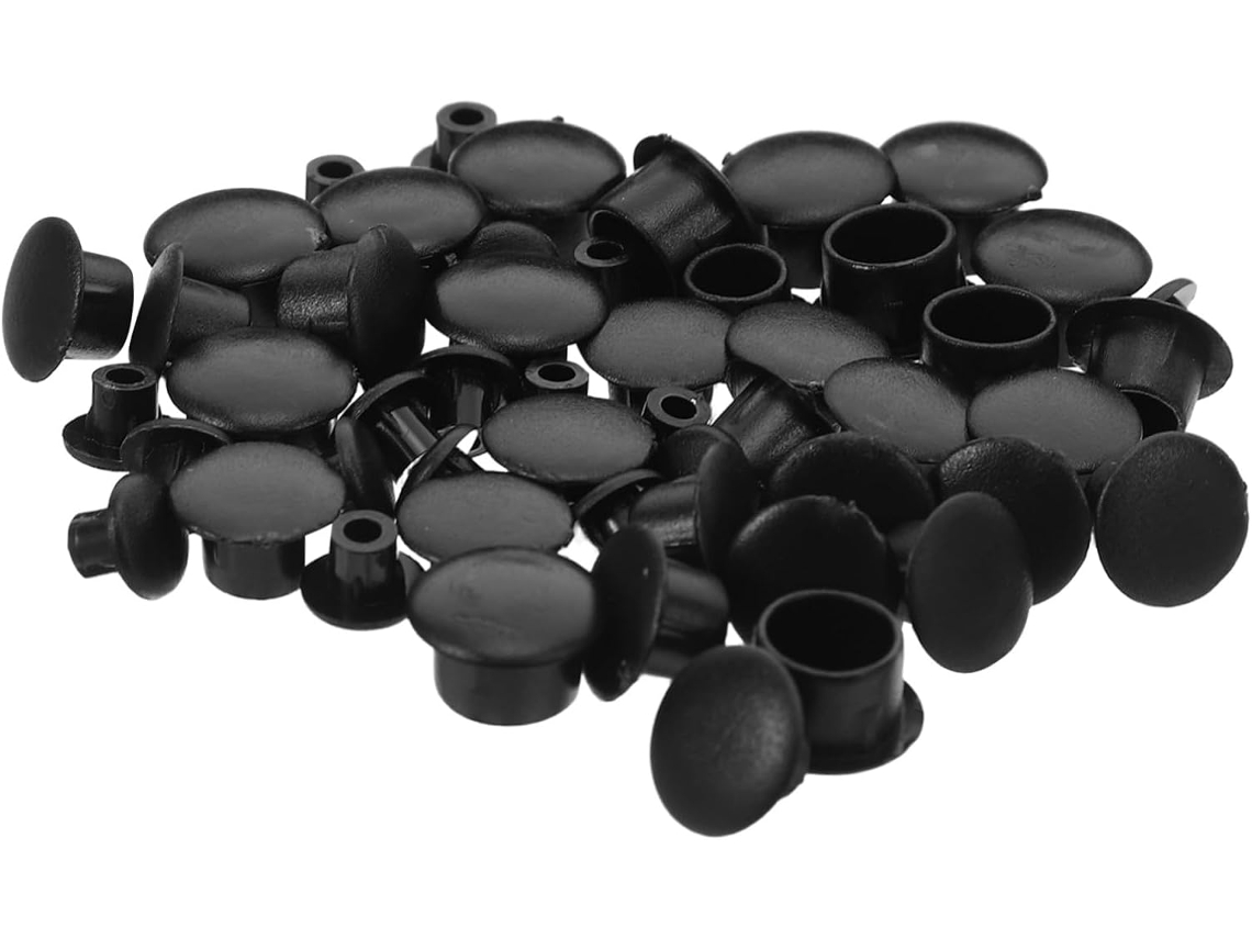 Ciieeo Tampões De Plástico Redondos 5 6 8 10mm, 200 Peças, Pretos, Fácil Instalação, Estéticos Para Móveis E Armários
