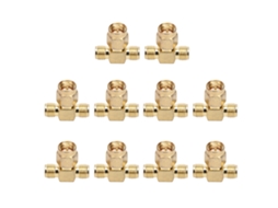 10 Pcs Adaptador Sma Tee Conector Coax Ofc Banda Larga 50ω para Sistema Gps e Equipamentos de Comunicação