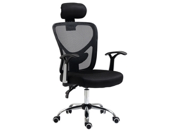 Cadeira De Escritório Giratória Com Altura Ajustável Função Reclinável Apoio Para A Cabeça E Suporte Lombar 65x67x108-118cm Preto