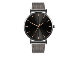 Reloj De Moda Para Parejas Con Correa De Malla Dial Redondo De Cuarzo