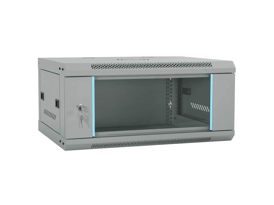 Vidaxl Armário De Rede Com Armazenamento Cinzeto 60 X 45 X 28 Cm Aço