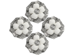 Magiclulu Conjunto De 4-protetores Maçaneta Porta Em Tecido Algodão Macio, Tamanho Universal, Em Formato De Flor, Para