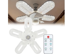 Ventilador De Teto Vidro Com Luzes E Controle Remoto, 30 Cm Led