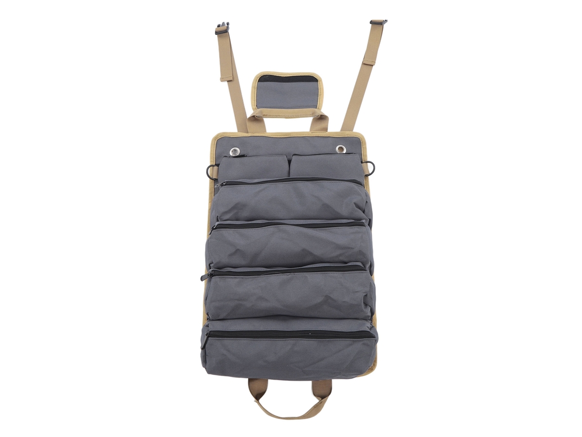 Bolsa de Ferramentas Enrollável Multifuncional Portátil com Bolsos Separados Oxford Cloth Cinza
