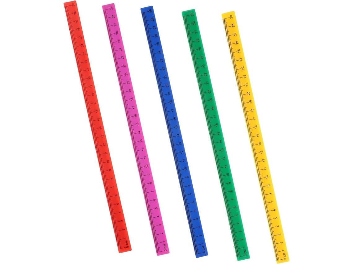 Lurelia Régua Plástica 5 Peças 29cm Com Resistente Para Engenharia