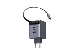 Carregador Ugreen Nexode Gan Infinity 1x Usb-a + 2x Usb-c 100w Com Cabo Retrátil