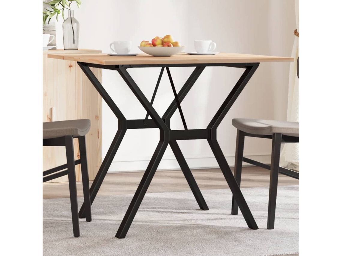 Vidaxl Mesa De Jantar Estrutura Em Y 90x90x75 Cm Pinho E Aço