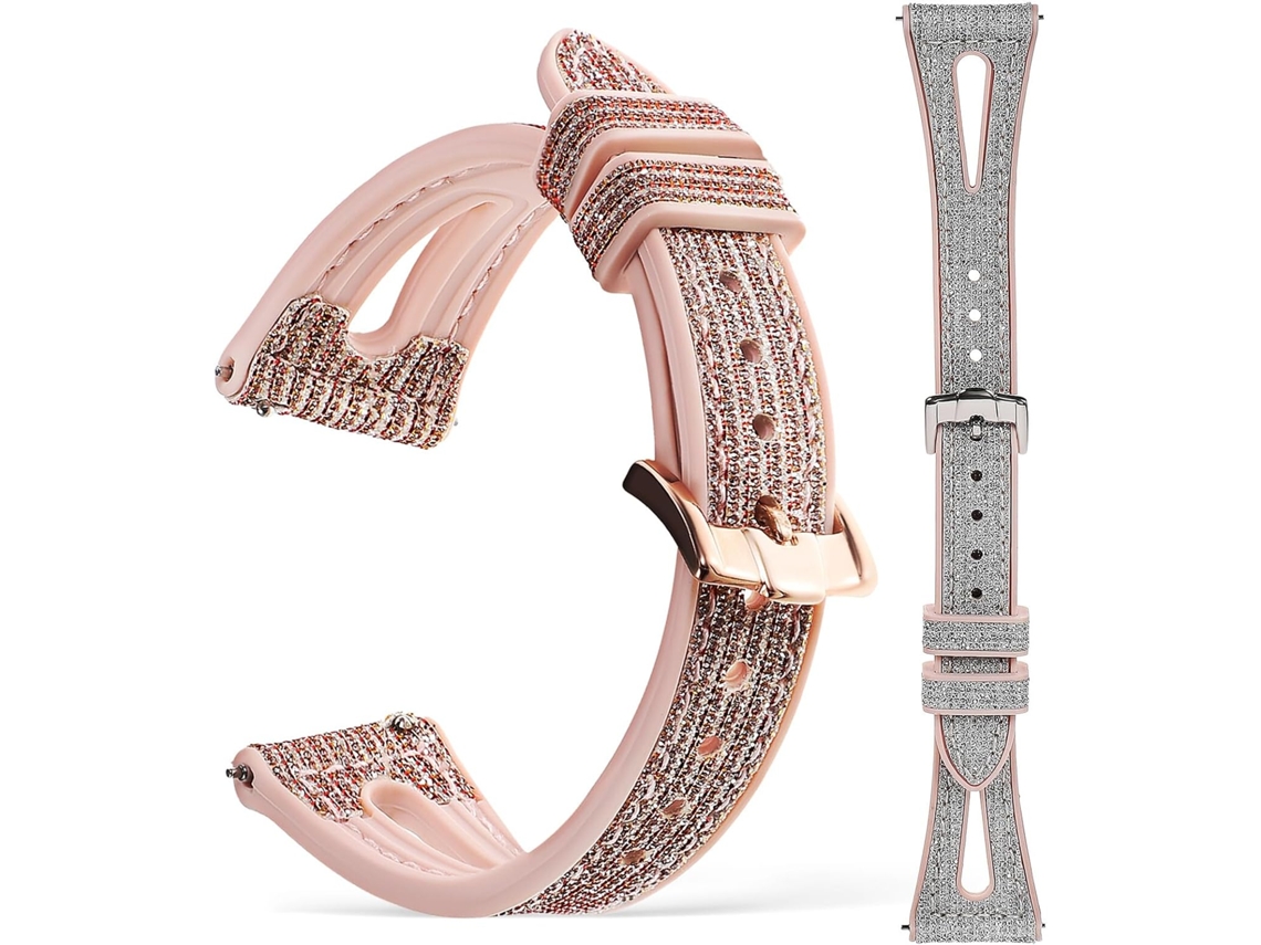 Conjunto De 2 Pulseiras Relógio Com Glitter E Sistema Liberação