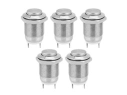5 Pçs Interruptor De Botão Metal Auto-reset 1 Normalmente Aberto 2 Pinos À Prova D'água Alto Nível