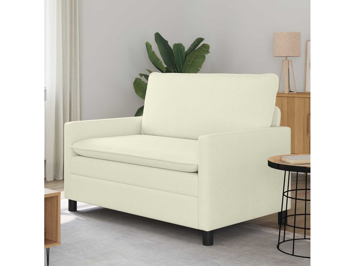 Vidaxl Sofá Creme 126 X 81 X 87,5 Cm Tecido