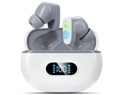 Fone De Ouvido Bluetooth Bestvite Ct05 Bluetooth 5.3 Com Caixa De Carregamento Display Digital Com Controle De Toque E Microfone Embutido Branco