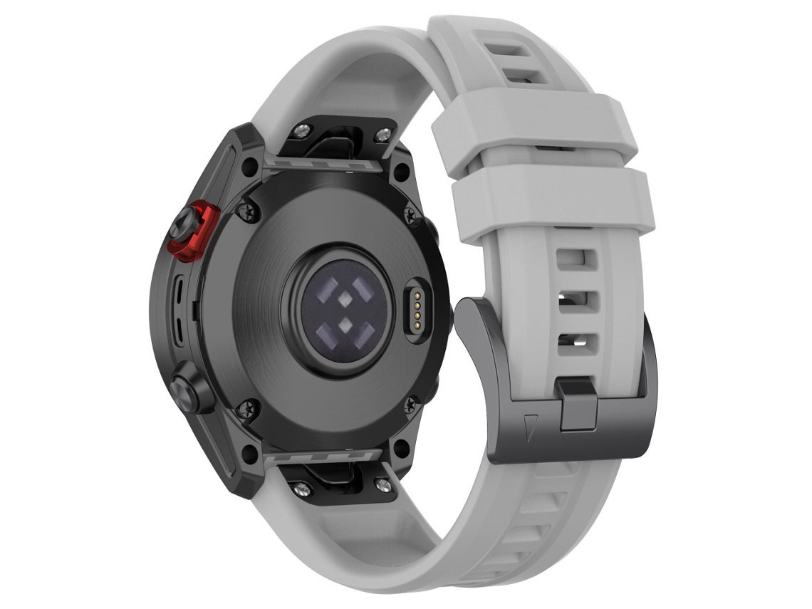 Bracelete Silicone Liberação Rápida 26Mm para Garmin Fenix 7X/7X Solar/6X/6X Pro/Tactix 7 Cinza