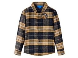 Camisa De Xadrez Para Criança Amarelo E Preto 128