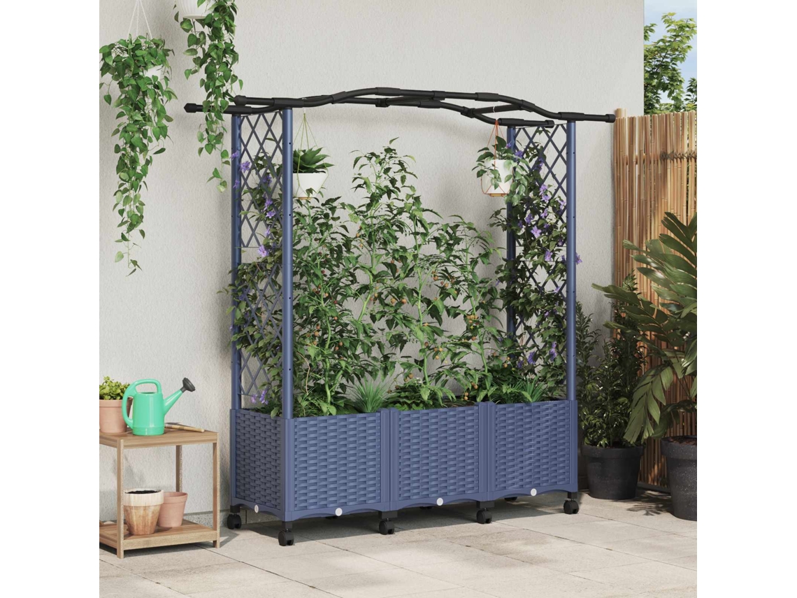 Vidaxl Cama Elevada Com Treliça E Telhado Cinzento 164 X 40 X 144 Cm