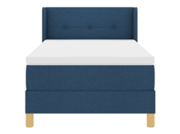 Conjunto 1 Cama Box Vidaxl Azul Tecido (190 X 90 Cm)