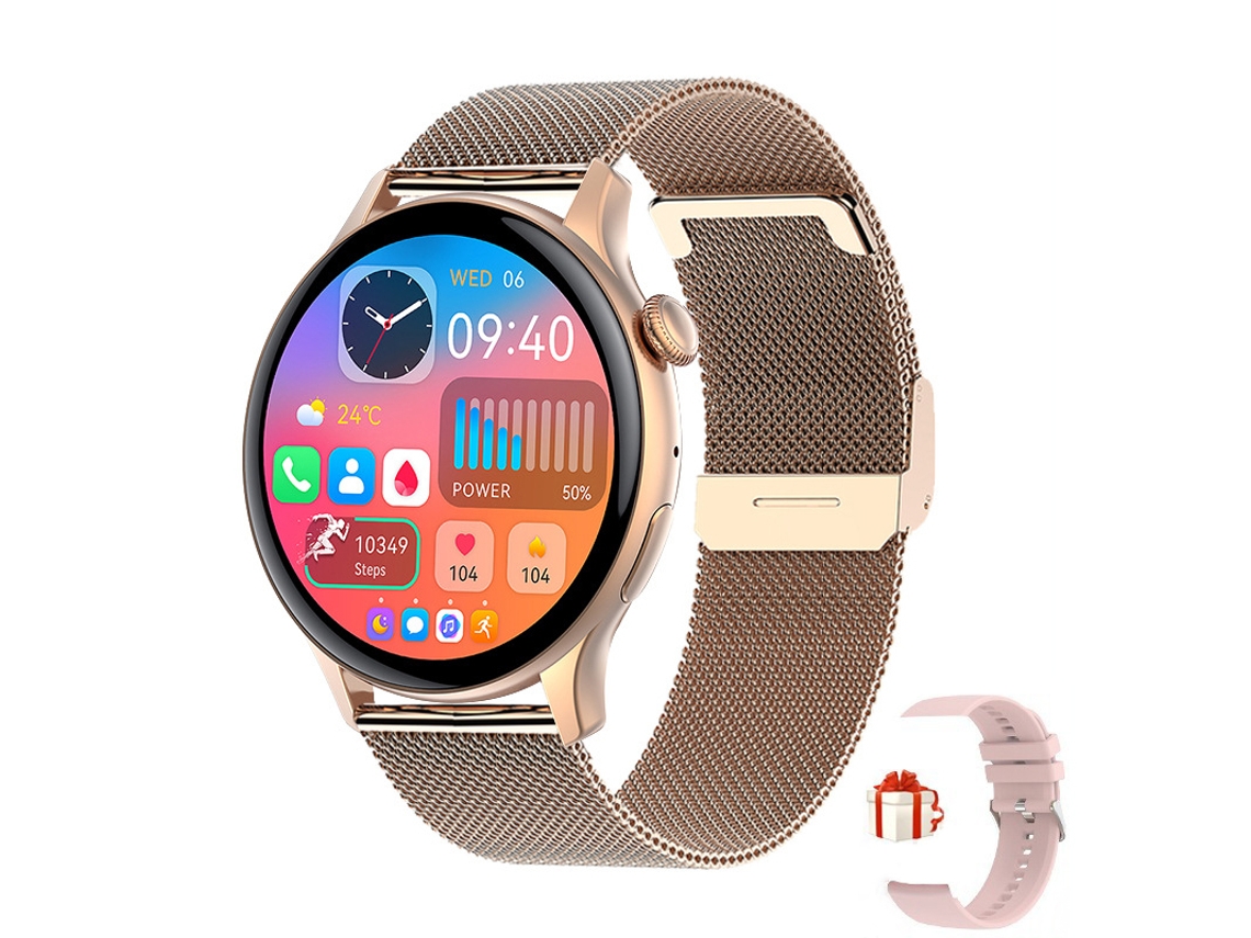 Smartwatch YIZHOOD Hk85 1.43 Inch Chamada Bluetooth Ip68 Impermeável Android e Ios Ouro