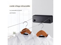 Varal Retrátil Lurelia, 2 X 4, Para Interior E Exterior, De Parede, De Aço Inoxidável, De Alumínio, Preto, 2 M
