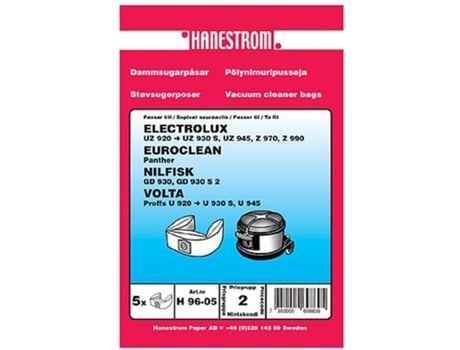 Sacos para Aspirador Nilfisk 5 Pack Vp930 HANESTRÖM
