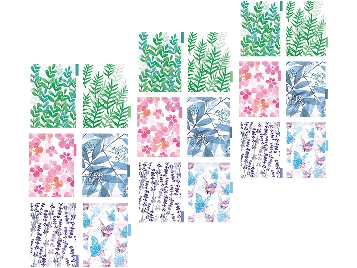 Divisórias Com Abas Secfou Pastel Polipropileno, 18 dobras Divisórias Para Cadernos De Folhas Soltas A4, A5 E A6