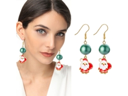 Laxiscreed Brincos Natalinos Com Pai Natal, Veado E Sino - Presente Para Meninas Na Época Natalícia