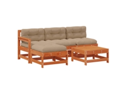 Maison Exclusive - Conjunto De Lounge De Jardim 5 Pcs Pinho Castanho Cera