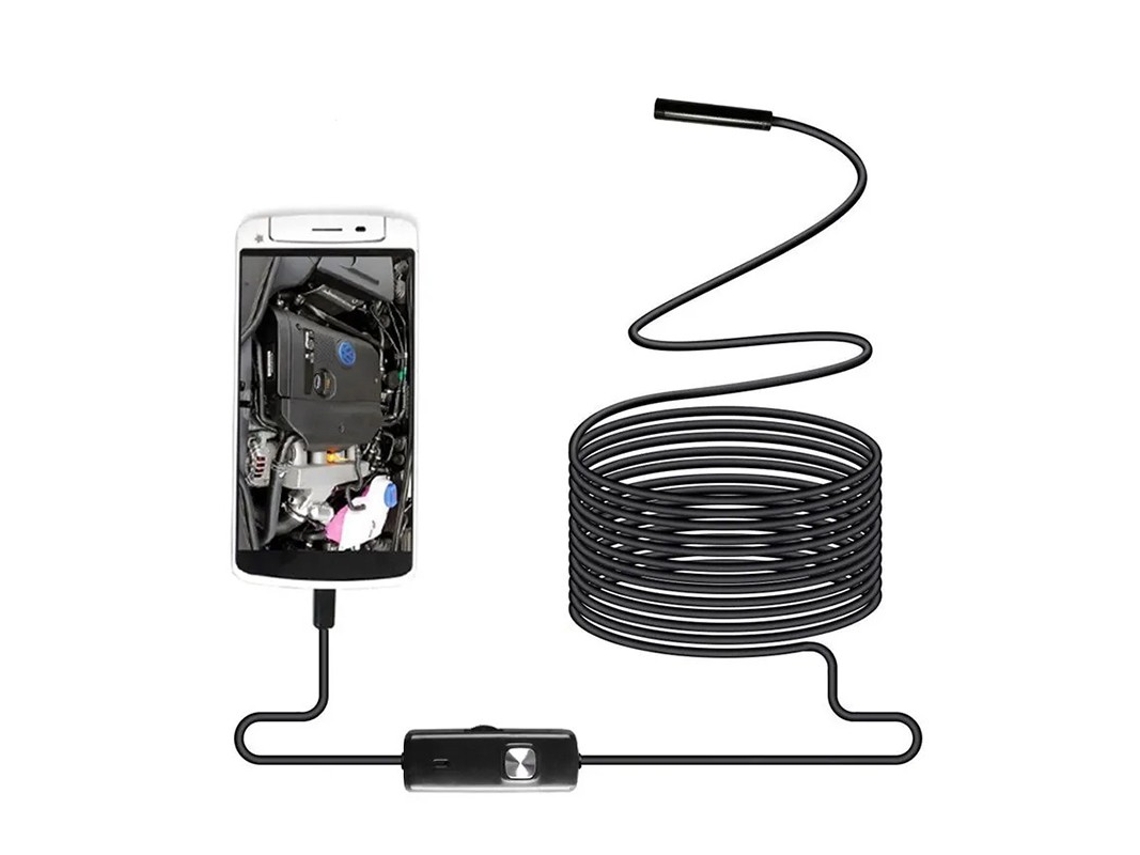 Mini Câmera de Inspecção Visual Endoscópio com Cabo Usb Adaptador Micro Usb Tipo-C e Espelho GOEIK