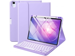 Capa Com Teclado Bluetooth Retroiluminado Para Ipad Pro De 13 Polegadas (2024) Caneta Stylus Não Incluída (português-roxo)