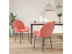 Vidaxl Cadeiras De Jantar 2 Pcs Veludo Rosa