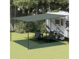 Vidaxl Tapete De Campismo Para Tenda Pead 400x400 Cm Verde-escuro
