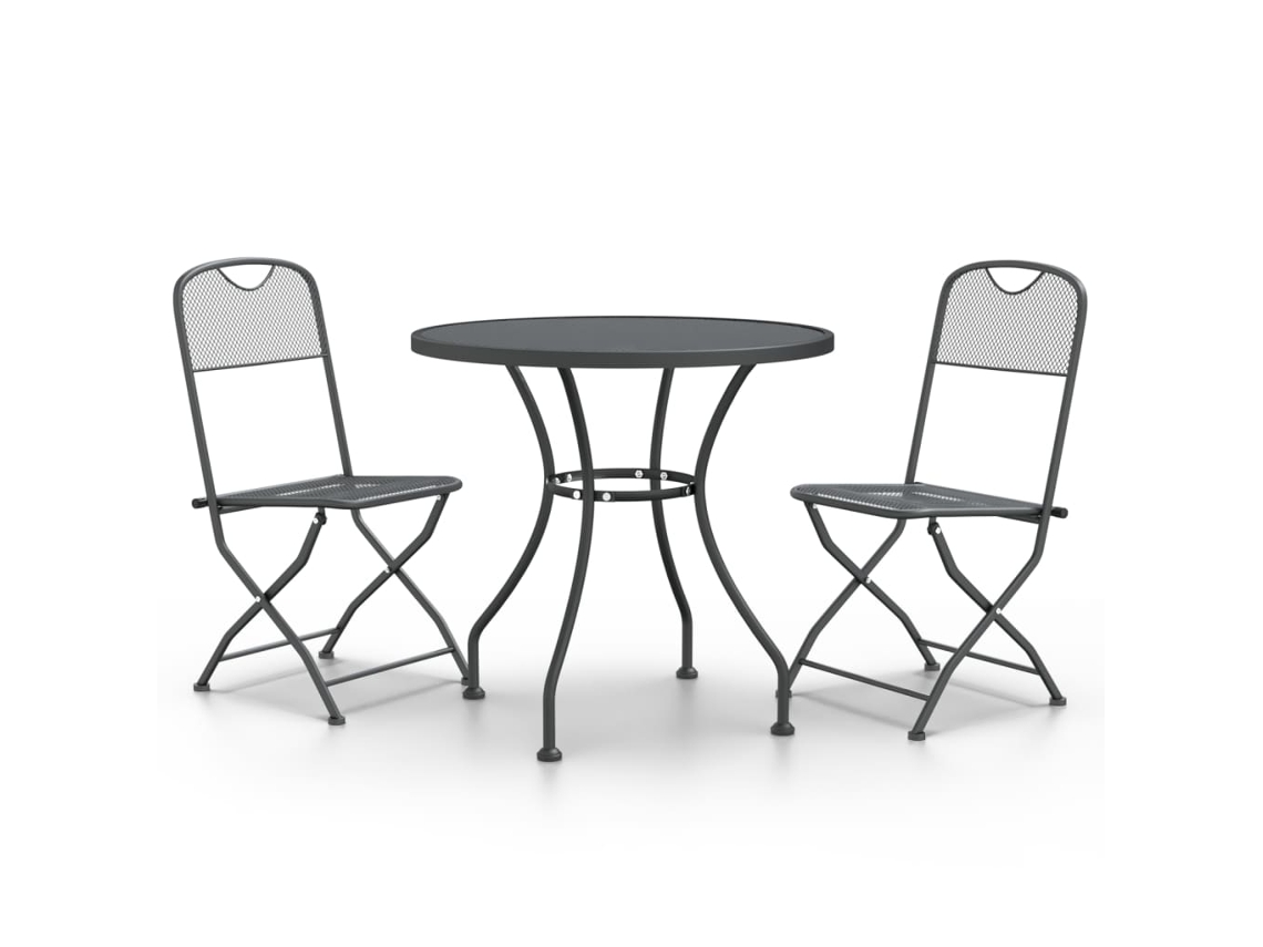 Garden Dining Set, Garden Dining Sets Vidaxl Antracite Malha (ø 80 Cm Table)