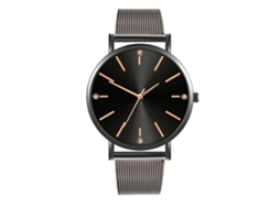 Reloj De Moda Para Parejas Con Correa De Malla Dial Redondo Cuarzo Unisex