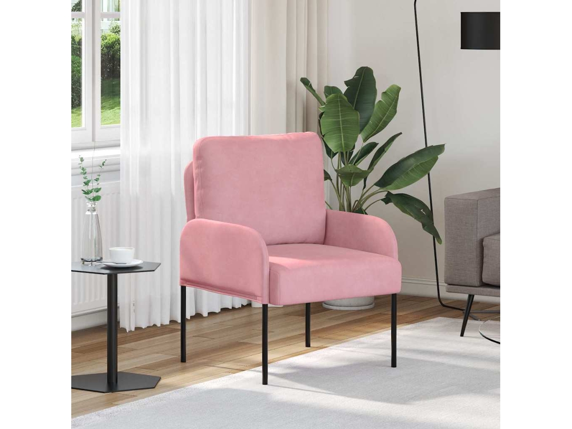 Vidaxl Sofás Com Almofada 55cm Rosa Contraplacado