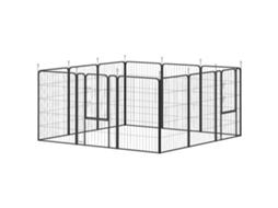 Cercadinho Dobrável para Filhotes com 12 Placas, porta e lonas, 100cm | S/MARCA