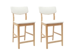 Conjunto 2 Assentos De Jantar Vidaxl Castanho Madeira De Seringueira Maciça (48 X 49 X 95 Cm)