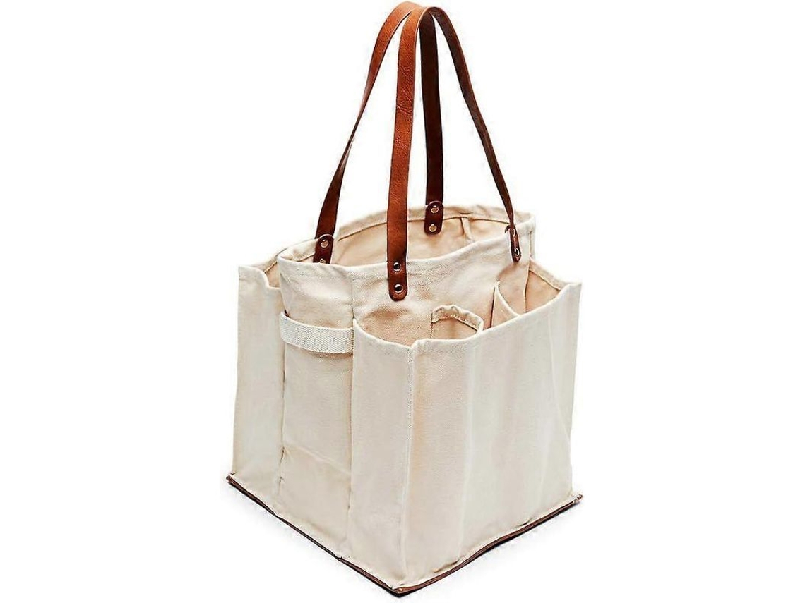 Sacola de Compras Estilo Feira com 7 Bolsos, Lona Resistente CHARM