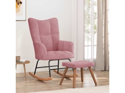 Vidaxl Cadeira De Baloiço Com Banco Veludo Rosa