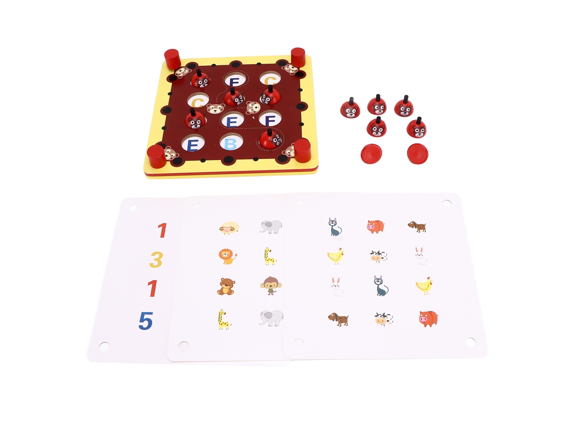 Ats brinquedo de Memória de Madeira para Crianças Urso Cartoons Jogo de Xadrez Educatsivo Precoce