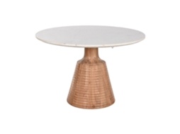 Mesa de Jantar em Mármore Branco de Acácia ALEXANDRA HOUSE LIVING (115x115x76cm)