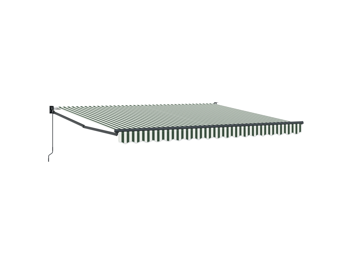 Toldo Retrátil Manual Verde E Branco Vidaxl Verde Poliéster
