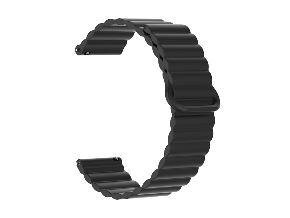 Pulseira de silicone com data magnética, compatível com relógios Huawei GT6, GT5 e Samsung Galaxy, 22 mm, branca.