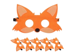 Máscara De Halloween Máscaras De Raposa De Feltro Para Festa Infantil Decorativa 5 Peças Laranja